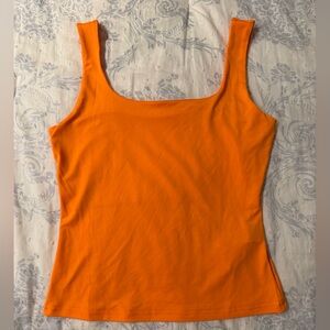 SHEIN Bright Orange Square Neck Tank Top